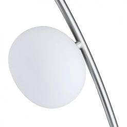 ATHM DESIGN Lampadaires Lampadaire Abat Jour Verre Et Pied Métal Argent -Lampadaires || Lustres || Guirlandes et décorations lumineuses Soldes lampadaire abat jour verre et pied metal argent 4