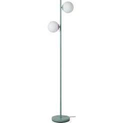 ATHM DESIGN Lampadaires Lampadaire Abat Jour Verre Pied Metal Brossé Bleu