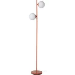ATHM DESIGN Lampadaires Lampadaire Abat Jour Verre Pied Metal Brossé Bleu -Lampadaires || Lustres || Guirlandes et décorations lumineuses Soldes lampadaire abat jour verre pied metal brosse marron 4