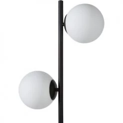 ATHM DESIGN Lampadaires Lampadaire Abat Jour Verre Pied Metal Brossé Noir -Lampadaires || Lustres || Guirlandes et décorations lumineuses Soldes lampadaire abat jour verre pied metal brosse noir 2