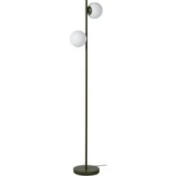 ATHM DESIGN Lampadaires Lampadaire Abat Jour Verre Pied Metal Brossé Vert Kaki -Lampadaires || Lustres || Guirlandes et décorations lumineuses Soldes lampadaire abat jour verre pied metal brosse vert kaki 6
