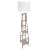 Corep Lampadaires Lampadaire Avec étagères Bois & Coton Blanc H162cm -Lampadaires || Lustres || Guirlandes et décorations lumineuses Soldes lampadaire avec etageres bois coton blanc h162cm
