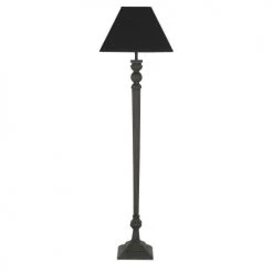 Maisons Du Monde Lampadaires Lampadaire Avec Pied Sculpté Et Abat-jour Noirs H170