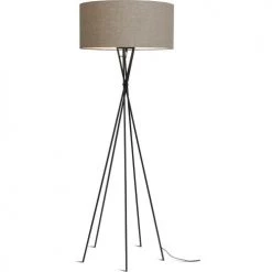It's About Romi Lampadaires Lampadaire Avec Pieds Noirs Et Abat-jour Gris H175cm
