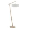 Good & Mojo Lampadaires Lampadaire Bambou Et Lin Naturel Beige H176cm -Lampadaires || Lustres || Guirlandes et décorations lumineuses Soldes lampadaire bambou et lin naturel beige h176cm