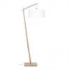 Good & Mojo Lampadaires Lampadaire Bambou Et Lin Naturel Blanc H176cm -Lampadaires || Lustres || Guirlandes et décorations lumineuses Soldes lampadaire bambou et lin naturel blanc h176cm