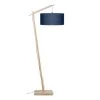 Good & Mojo Lampadaires Lampadaire Bambou Et Lin Naturel Bleu H176cm -Lampadaires || Lustres || Guirlandes et décorations lumineuses Soldes lampadaire bambou et lin naturel bleu h176cm