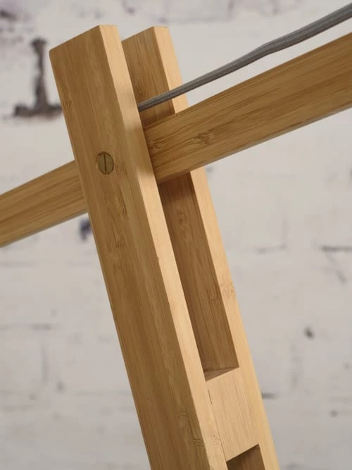 Good & Mojo Lampadaires Lampadaire Bambou/lin Gris H207cm 5 Good & Mojo Lampadaires Lampadaire Bambou/lin Gris H207cm – Image 3