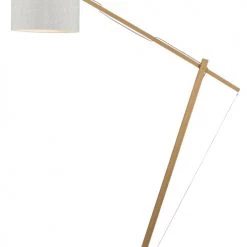 Good & Mojo Lampadaires Lampadaire Bambou/lin Gris H207cm