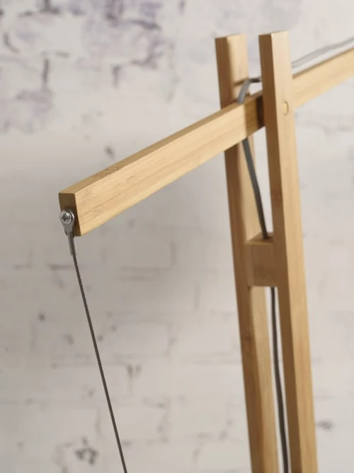 Good & Mojo Lampadaires Lampadaire Bambou/lin Gris H207cm 6 Good & Mojo Lampadaires Lampadaire Bambou/lin Gris H207cm – Image 4