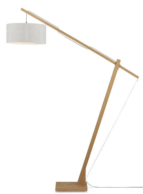 Good & Mojo Lampadaires Lampadaire Bambou/lin Gris H207cm 3 Good & Mojo Lampadaires Lampadaire Bambou/lin Gris H207cm