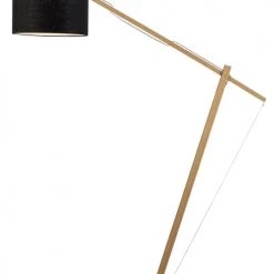 Good & Mojo Lampadaires Lampadaire Bambou/lin Noir H207cm