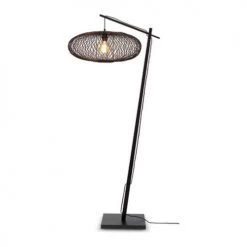 Good & Mojo Lampadaires Lampadaire Bambou Noir H176cm