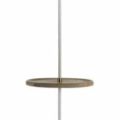 Thai Natura Lampadaires Lampadaire Blanc Avec Tablette En Bois