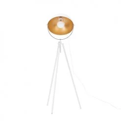 Beliani Lampadaires Lampadaire Blanc Et Doré -Lampadaires || Lustres || Guirlandes et décorations lumineuses Soldes lampadaire blanc et dore 2