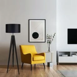 Tosel Lampadaires Lampadaire Bois Noir 11 Tosel Lampadaires Lampadaire Bois Noir -Lampadaires || Lustres || Guirlandes et décorations lumineuses Soldes lampadaire bois noir 6