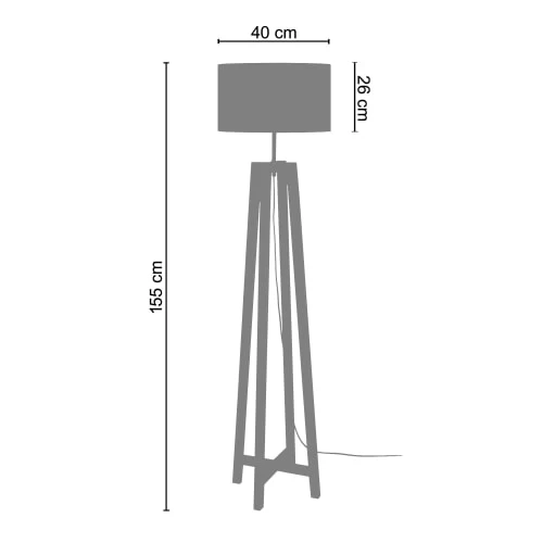 Tosel Lampadaires Lampadaire Bois Noir 5 Tosel Lampadaires Lampadaire Bois Noir – Image 3