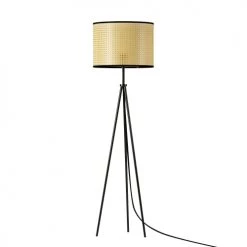 Potiron Paris Lampadaires Lampadaire Design à Trépied En Métal Et Rotin