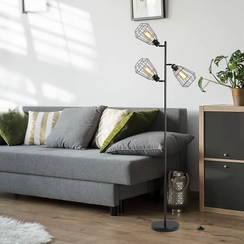 Homcom Lampadaires Lampadaire Design Industriel 3 Ampoules H165 Cm Noir 7 Homcom Lampadaires Lampadaire Design Industriel 3 Ampoules H165 Cm Noir – Image 5