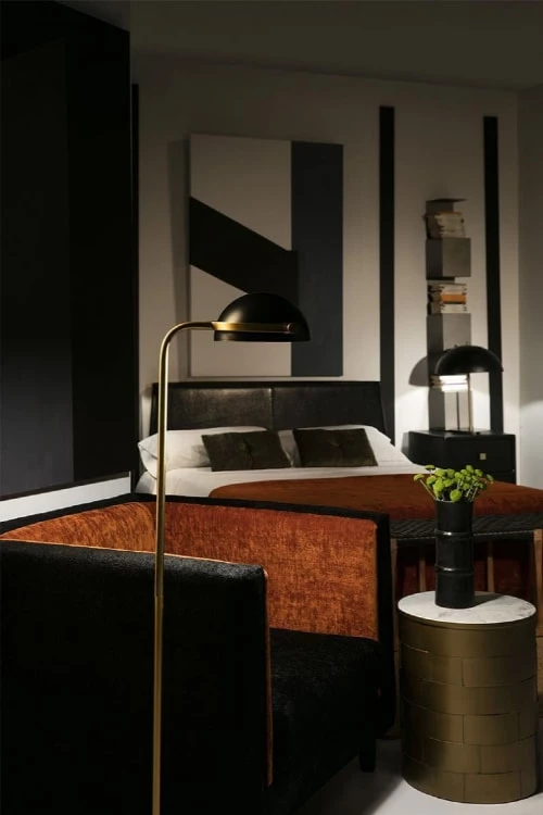 Thai Natura Lampadaires Lampadaire Doré Pied Marbre Abat Jour Noir 5 Thai Natura Lampadaires Lampadaire Doré Pied Marbre Abat Jour Noir – Image 3