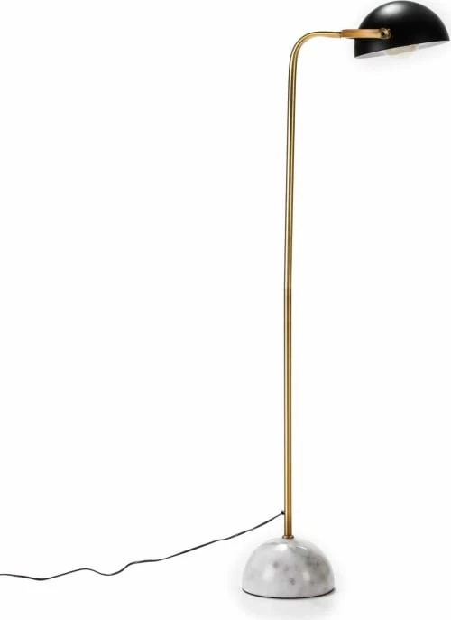 Thai Natura Lampadaires Lampadaire Doré Pied Marbre Abat Jour Noir 3 Thai Natura Lampadaires Lampadaire Doré Pied Marbre Abat Jour Noir