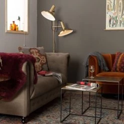 Dutchbone Lampadaires Lampadaire Double Fini Laiton Or -Lampadaires || Lustres || Guirlandes et décorations lumineuses Soldes lampadaire double fini laiton or 1