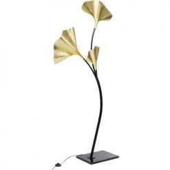 Kare Design Lampadaires Lampadaire En Acier 3 Abat-jours Feuilles Ginkgo Dorées H182 -Lampadaires || Lustres || Guirlandes et décorations lumineuses Soldes lampadaire en acier 3 abat jours feuilles ginkgo dorees h182 2