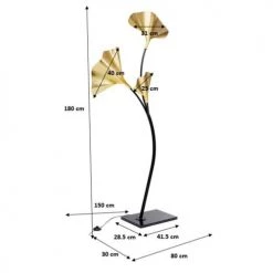 Kare Design Lampadaires Lampadaire En Acier 3 Abat-jours Feuilles Ginkgo Dorées H182 -Lampadaires || Lustres || Guirlandes et décorations lumineuses Soldes lampadaire en acier 3 abat jours feuilles ginkgo dorees h182 3