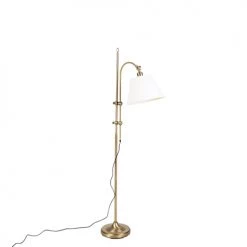 QAZQA Lampadaires Lampadaire En Acier Bronze -Lampadaires || Lustres || Guirlandes et décorations lumineuses Soldes lampadaire en acier bronze 14