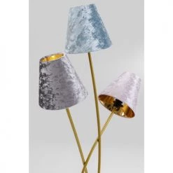 Kare Design Lampadaires Lampadaire En Acier Doré 3 Abat-jours En Velours H130 -Lampadaires || Lustres || Guirlandes et décorations lumineuses Soldes lampadaire en acier dore 3 abat jours en velours h130 2