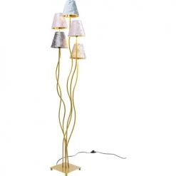 Kare Design Lampadaires Lampadaire En Acier Doré 5 Abat-jours En Velours H163 -Lampadaires || Lustres || Guirlandes et décorations lumineuses Soldes lampadaire en acier dore 5 abat jours en velours h163 3