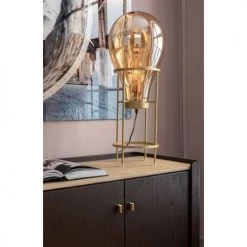 Kare Design Lampadaires Lampadaire En Acier Doré Et Abat-jour Poire En Verre H78 -Lampadaires || Lustres || Guirlandes et décorations lumineuses Soldes lampadaire en acier dore et abat jour poire en verre h78 3