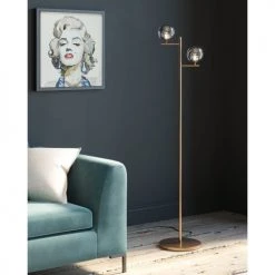 Kare Design Lampadaires Lampadaire En Acier Doré Et Verre H160 -Lampadaires || Lustres || Guirlandes et décorations lumineuses Soldes lampadaire en acier dore et verre h160 11