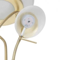 QAZQA Lampadaires Lampadaire En Acier Doré/laiton -Lampadaires || Lustres || Guirlandes et décorations lumineuses Soldes lampadaire en acier dore laiton 1