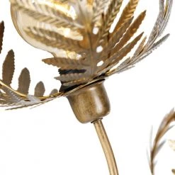 QAZQA Lampadaires Lampadaire En Acier Doré/laiton -Lampadaires || Lustres || Guirlandes et décorations lumineuses Soldes lampadaire en acier dore laiton 31