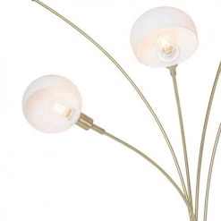 QAZQA Lampadaires Lampadaire En Acier Doré/laiton -Lampadaires || Lustres || Guirlandes et décorations lumineuses Soldes lampadaire en acier dore laiton 37