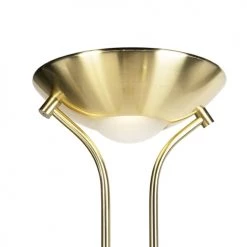 QAZQA Lampadaires Lampadaire En Acier Doré/laiton -Lampadaires || Lustres || Guirlandes et décorations lumineuses Soldes lampadaire en acier dore laiton 47