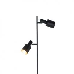 QAZQA Lampadaires Lampadaire En Acier Noir -Lampadaires || Lustres || Guirlandes et décorations lumineuses Soldes lampadaire en acier noir 102