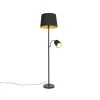 QAZQA Lampadaires Lampadaire En Acier Noir 1 QAZQA Lampadaires Lampadaire En Acier Noir -Lampadaires || Lustres || Guirlandes et décorations lumineuses Soldes lampadaire en acier noir 103