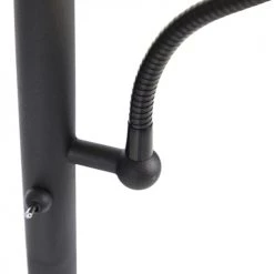 QAZQA Lampadaires Lampadaire En Acier Noir -Lampadaires || Lustres || Guirlandes et décorations lumineuses Soldes lampadaire en acier noir 107