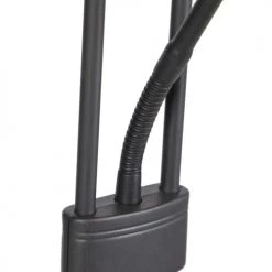 QAZQA Lampadaires Lampadaire En Acier Noir -Lampadaires || Lustres || Guirlandes et décorations lumineuses Soldes lampadaire en acier noir 45