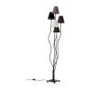 Kare Design Lampadaires Lampadaire En Acier Noir 5 Abat-jours En Coton Marron H163