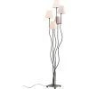 Kare Design Lampadaires Lampadaire En Acier Noir 5 Abat-jours En Tissu Rose H163