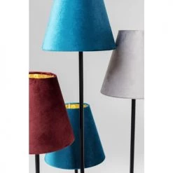 Kare Design Lampadaires Lampadaire En Acier Noir 5 Abat-jours En Velours H163 -Lampadaires || Lustres || Guirlandes et décorations lumineuses Soldes lampadaire en acier noir 5 abat jours en velours h163 2