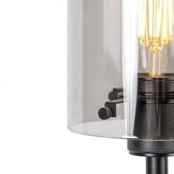 QAZQA Lampadaires Lampadaire En Acier Noir -Lampadaires || Lustres || Guirlandes et décorations lumineuses Soldes lampadaire en acier noir 58