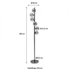 Kare Design Lampadaires Lampadaire En Acier Noir Et Verre H160 -Lampadaires || Lustres || Guirlandes et décorations lumineuses Soldes lampadaire en acier noir et verre h160 3