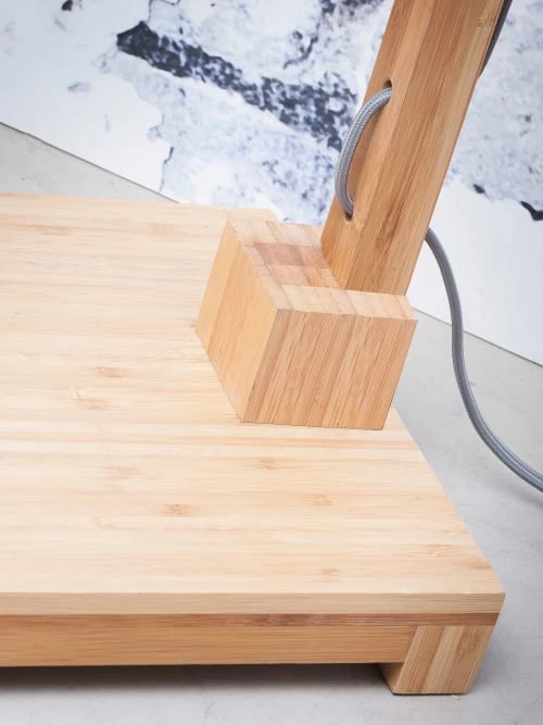 Good & Mojo Lampadaires Lampadaire En Bambou Abat-jour En Lin Blanc, H. 174cm 4 Good & Mojo Lampadaires Lampadaire En Bambou Abat-jour En Lin Blanc, H. 174cm – Image 2