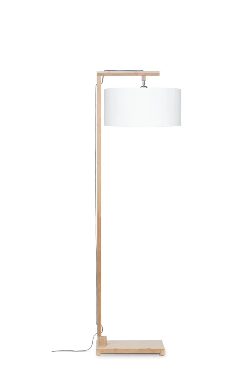 Good & Mojo Lampadaires Lampadaire En Bambou Abat-jour En Lin Blanc, H. 174cm 3 Good & Mojo Lampadaires Lampadaire En Bambou Abat-jour En Lin Blanc, H. 174cm