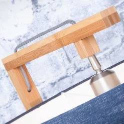 Good & Mojo Lampadaires Lampadaire En Bambou Abat-jour En Lin Bleu Denim, H. 174cm -Lampadaires || Lustres || Guirlandes et décorations lumineuses Soldes lampadaire en bambou abat jour en lin bleu denim h 174cm 4
