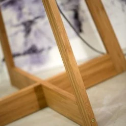 Good & Mojo Lampadaires Lampadaire En Bambou Abat-jour En Lin Gris Foncé, H. 158cm -Lampadaires || Lustres || Guirlandes et décorations lumineuses Soldes lampadaire en bambou abat jour en lin gris fonce h 158cm 4